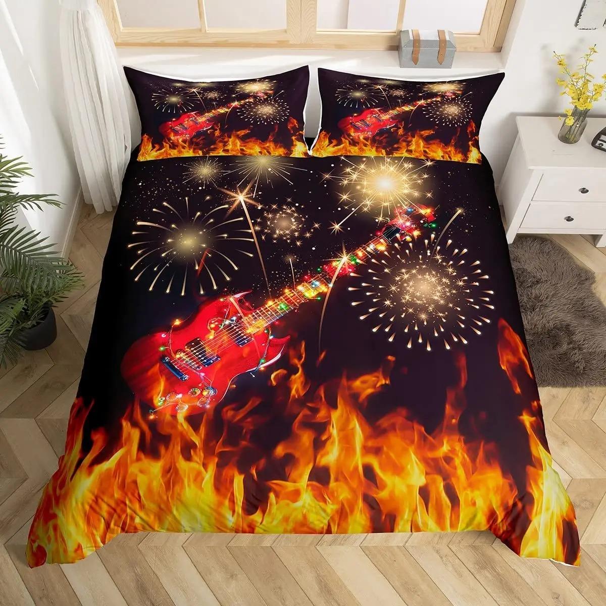 

Fireworks Duvet Cover Fantasy Castle Bedding Set Prague Cityscape Comforter Cover Microfiber Magical Psychedelic Flowers Bed Set EU Single(135x200cm)