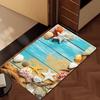 Summer Shell Seashell Ocean Beach Door Mat Microfiber Decorative Versatile Flannel Floor Mat Quick Dry Absorbent Non-slip Sole