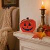 Farmhouse Seasonal Table Decor Halloween Sign Wooden Pumpkin Ghost Bat Block Rustic Decorations Tiered Tray Ornament for Tabletop Home Office Indoor