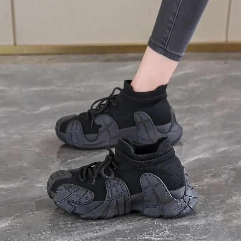 Fashion Light Dad Shoes for Women High On Platform A 2024 New Comfortable and Elegant Woman Footwear Walking Urban Aesthetic Sale Cheap