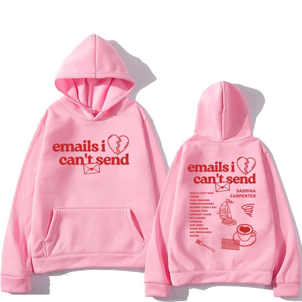 Sabrina-Carpenter E-maily, které nemohu odeslat Mikiny Ležérní Grafický Potisk Mikiny s Kapucí Moletom Unisex Dámské Pánské Topy