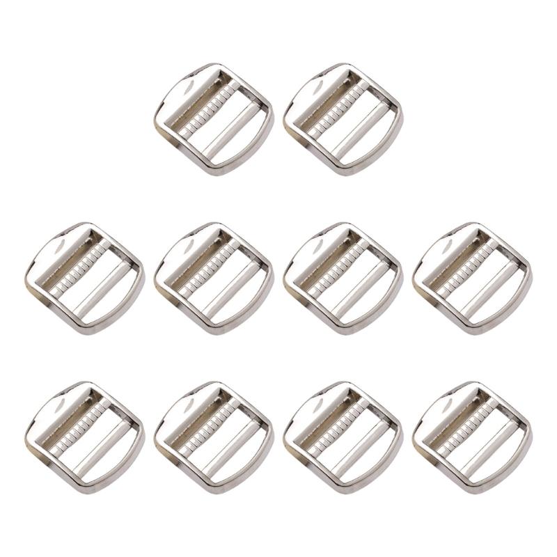  Rustproof Metal Strap Adjuster Buckle with Polishing Designs 2.6cm Inner Diameter for Backpacks and Travel Bags