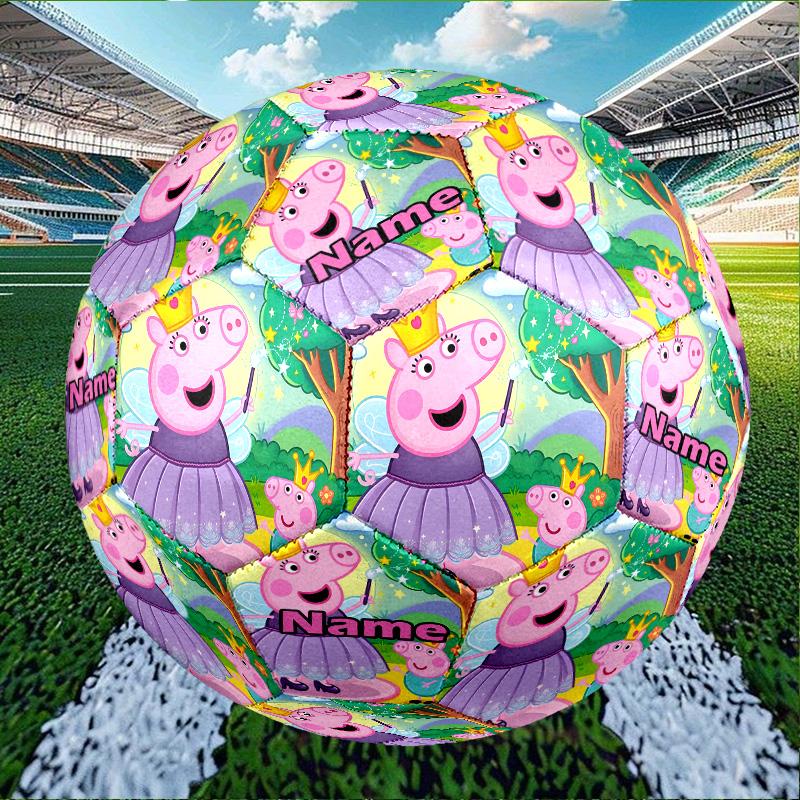 Custom Name Personalized Peppa Pig-A Print Size 5 Soccer Ball Training & Match Football, for Team, Kicking, Gift for Football Enthusiasts