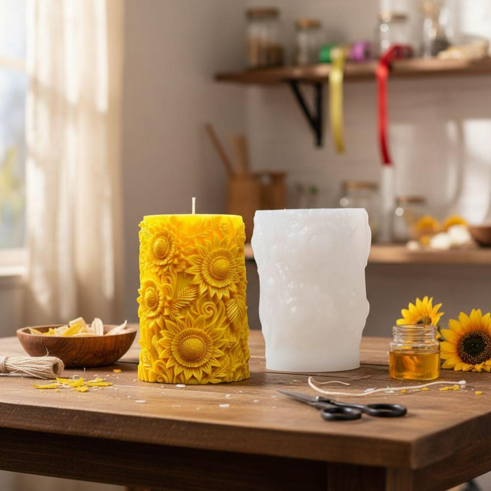 3D Carved Pattern Aromatherapy Mold Flexible Epoxy Resin Mold Candle Making Tools Soap Making