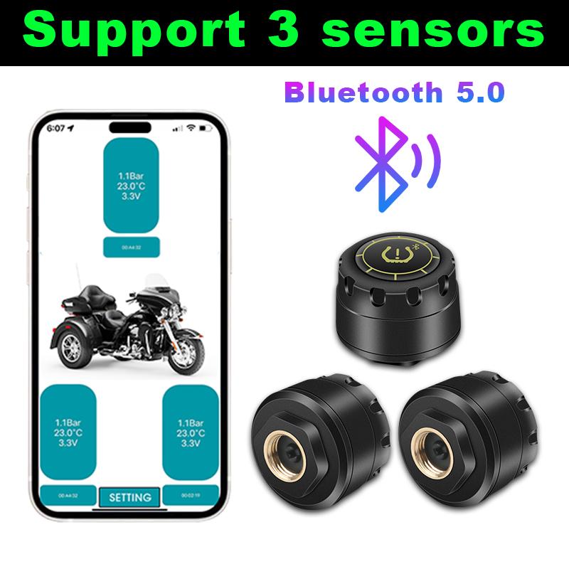 TPMS Reifendruckkontrollsystem Drahtlos Bluetooth 5.0 Auto Reifensensor Motorrad Auto Handy Anzeige Für Android IOS