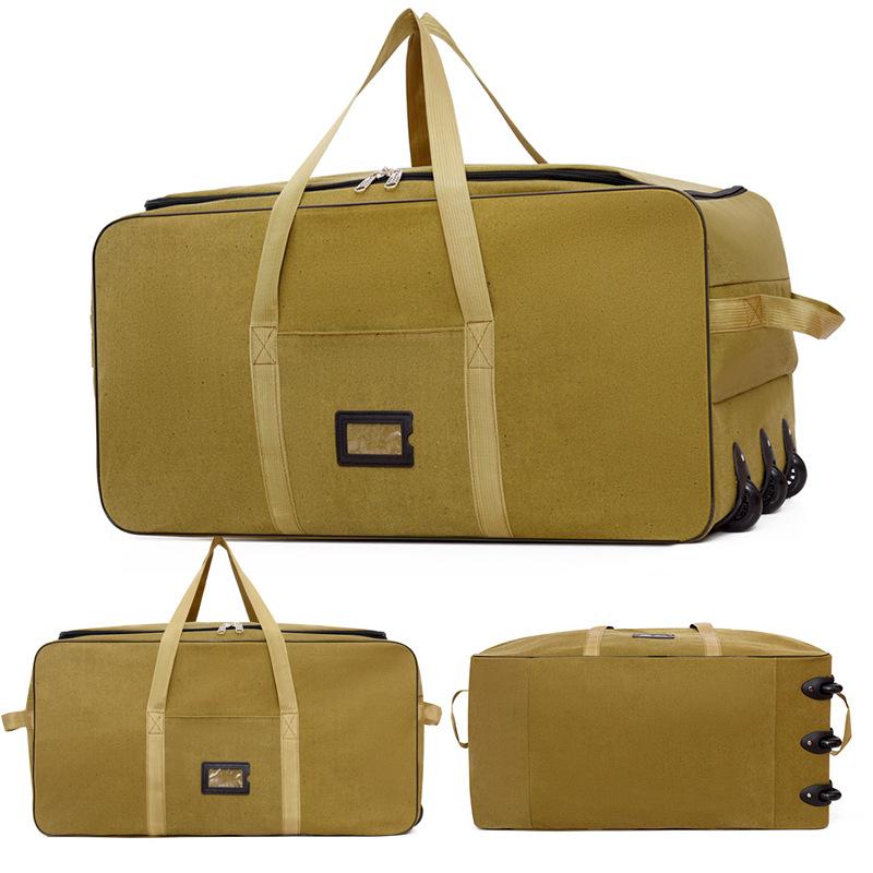 

Большая вместительная сумка для авиаперевозок из холста, складная дорожная сумка на колесах, легкая износостойкая сумка для хранения багажа во время переезда в командировку хаки