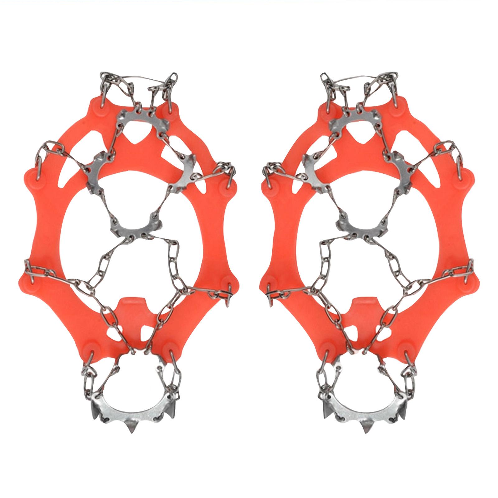 

- Ice Traction Cleats, Superior Grip Snow Shoe Covers With Stainless Steel Studs, Winter Footwear For Ice, Snow & Freezing Surfaces, Easy-to-Wea M помаранчевий