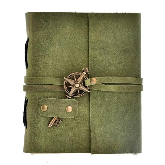 Premium Leather Diary With Metal Key Closure And Recycled Handmade Paper
