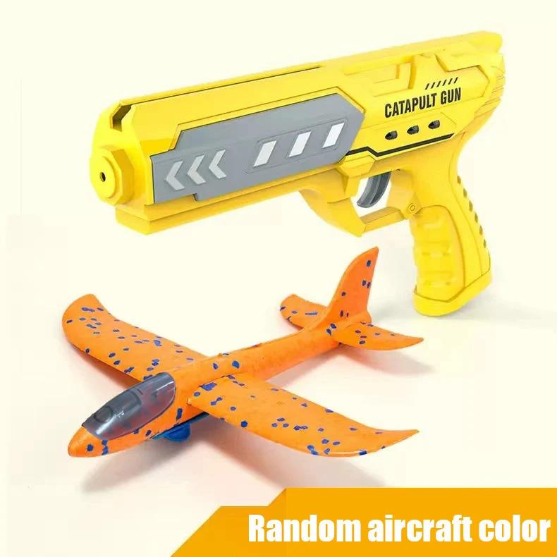 Airplane Launcher Toys Kids Catapult Guns Aircraft Shooting Toy Outdoor Sports Flying Foam Plane Launcher Gifts for Boys Girls