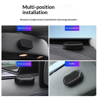 1Pc Solar Powered Led Fake Car Alarm Simulated Dummy Security Light Wireless Flashing Anti Theft Warning Caution Lamp For Auto
