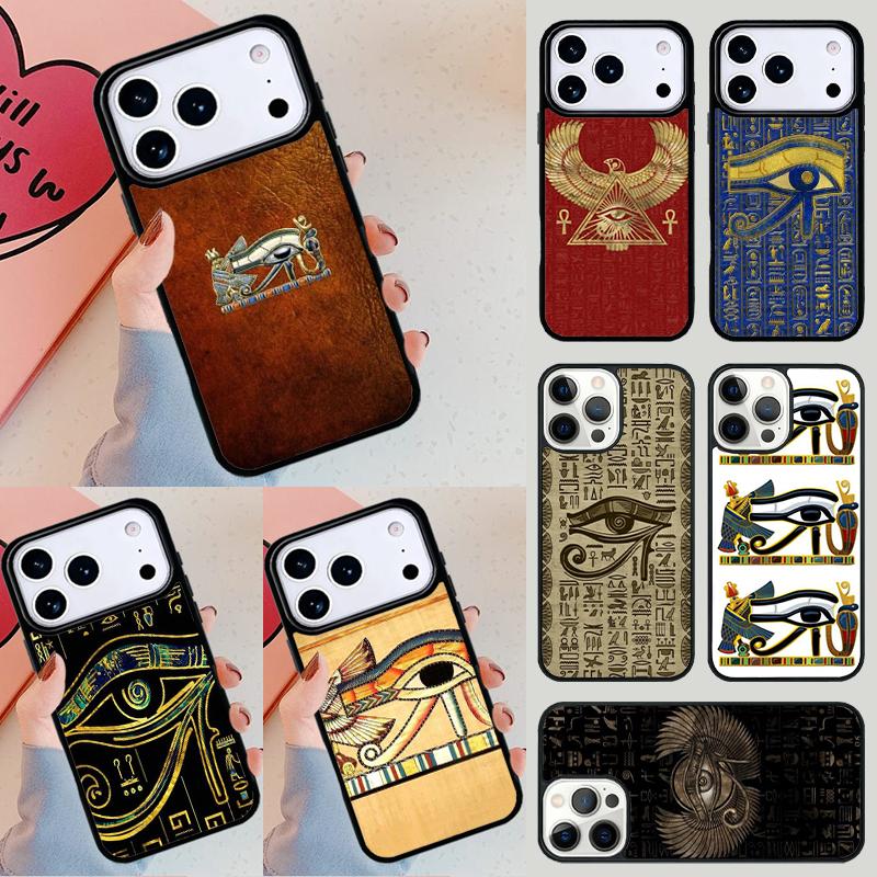 Sacred Eye of Horus Egypt Fresco Phone Case For iPhone 17 Air 14 15 13 12 Max Cover For Apple 16e 11 Pro Max Plus Coque