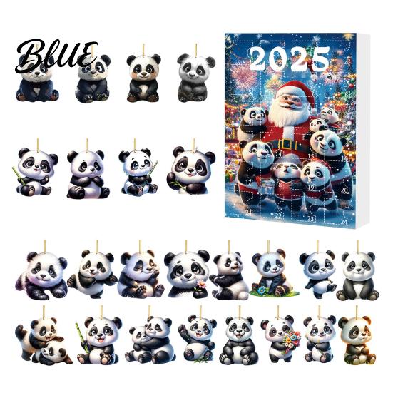 Christmas Panda Advent Countdown Multifunctional Acrylic for Cartoon 2D Calendar 2025 Kids Pendant Home Decorations