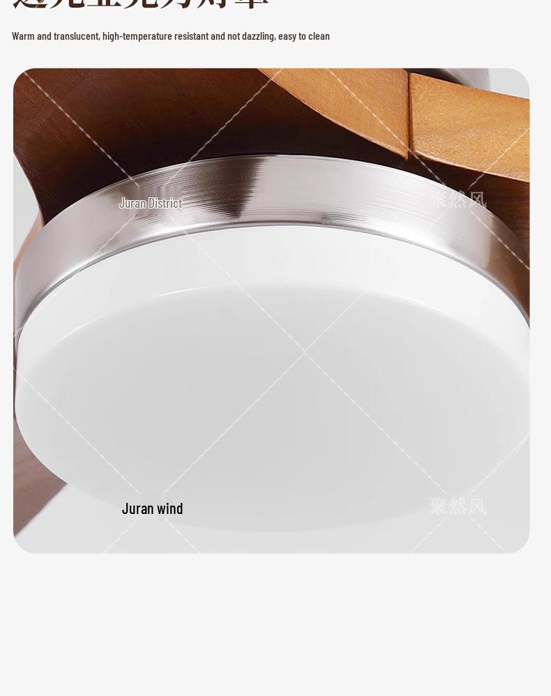 Bauhaus Mid-Century Silent Solid Wood Smart Ceiling Fan Light for Living Room/Bedroom