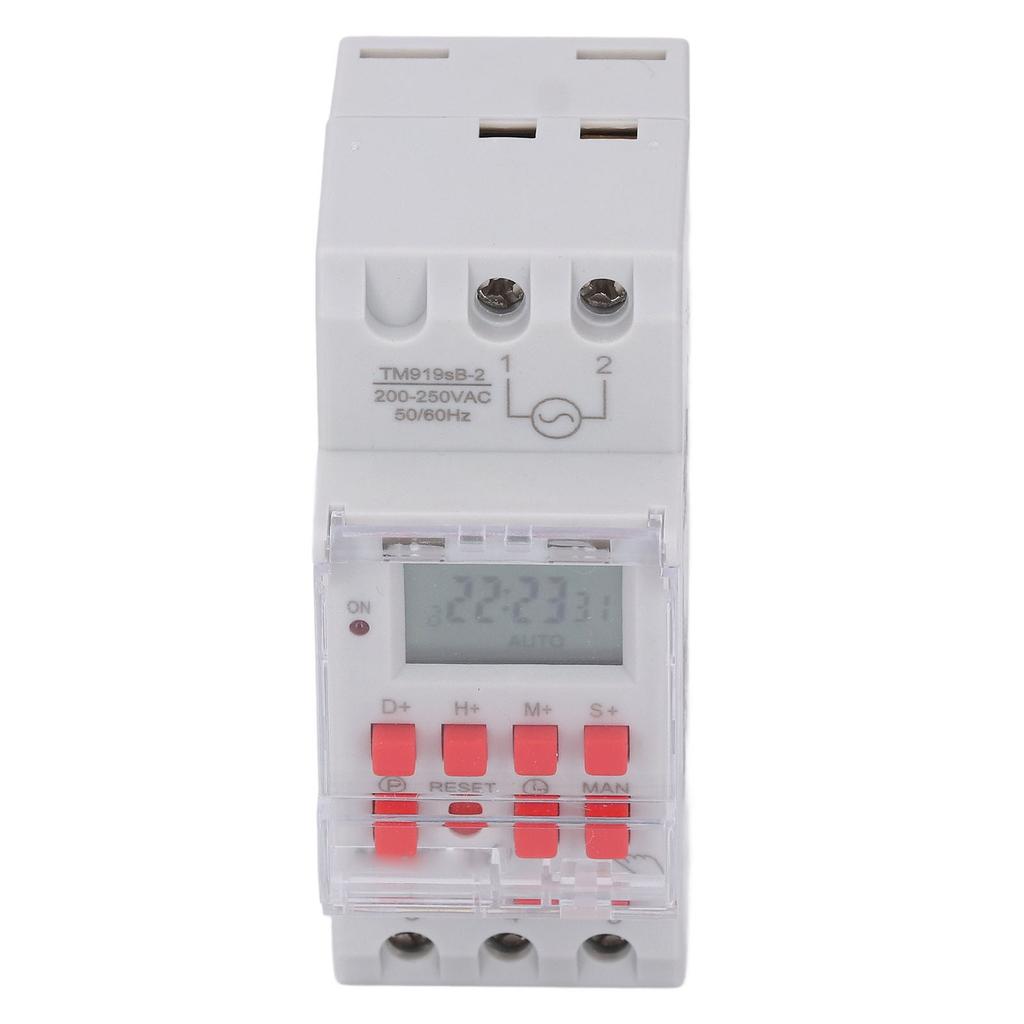 Timer Switch LCD Display 7 Day Programmable Timer NO NC Output 35mm DIN Rail Mount Miscontact Lock