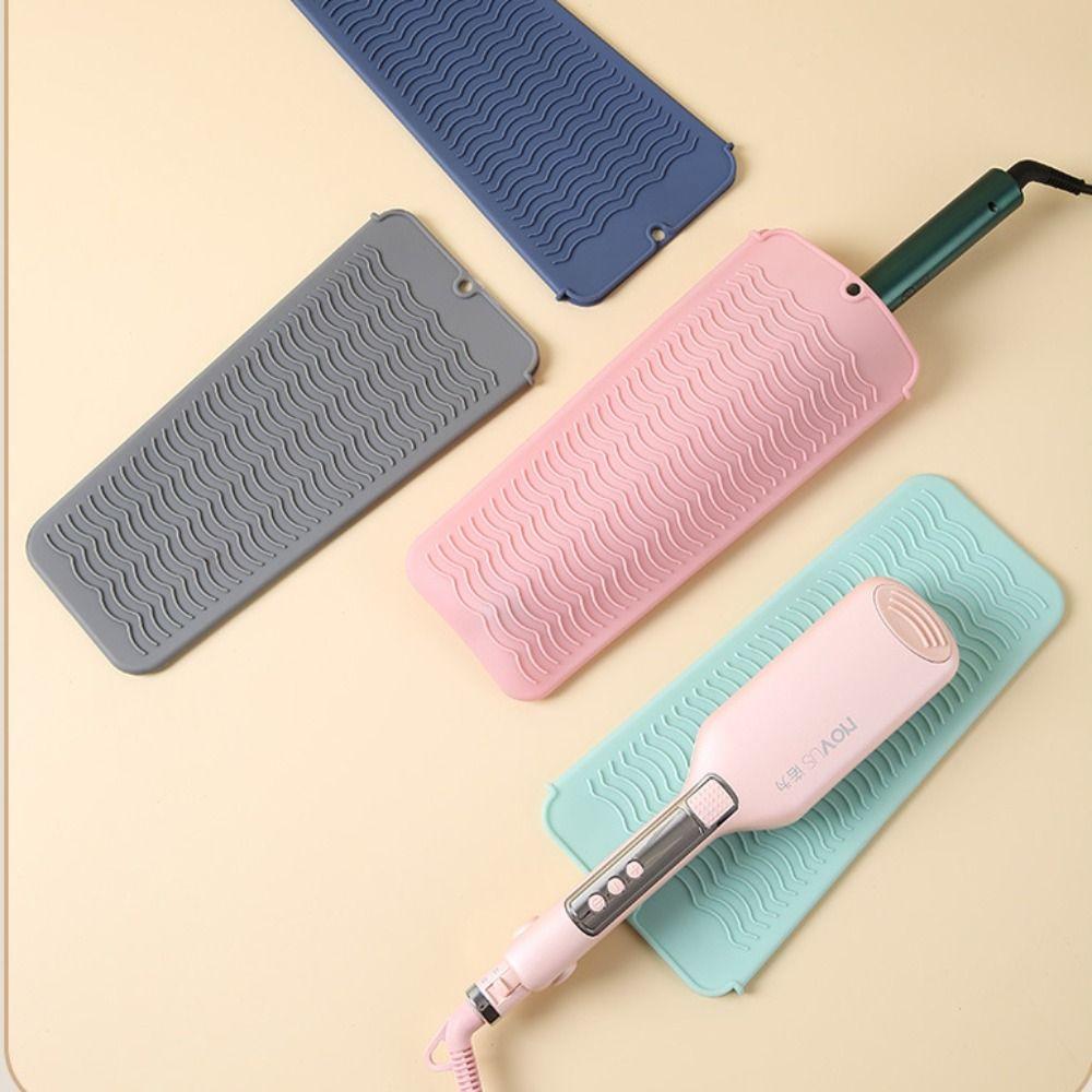 Curling Iron Anti-Heat Sleeve Silicone Heat Pad With Perm Clip Hair Straightener Storage Bag