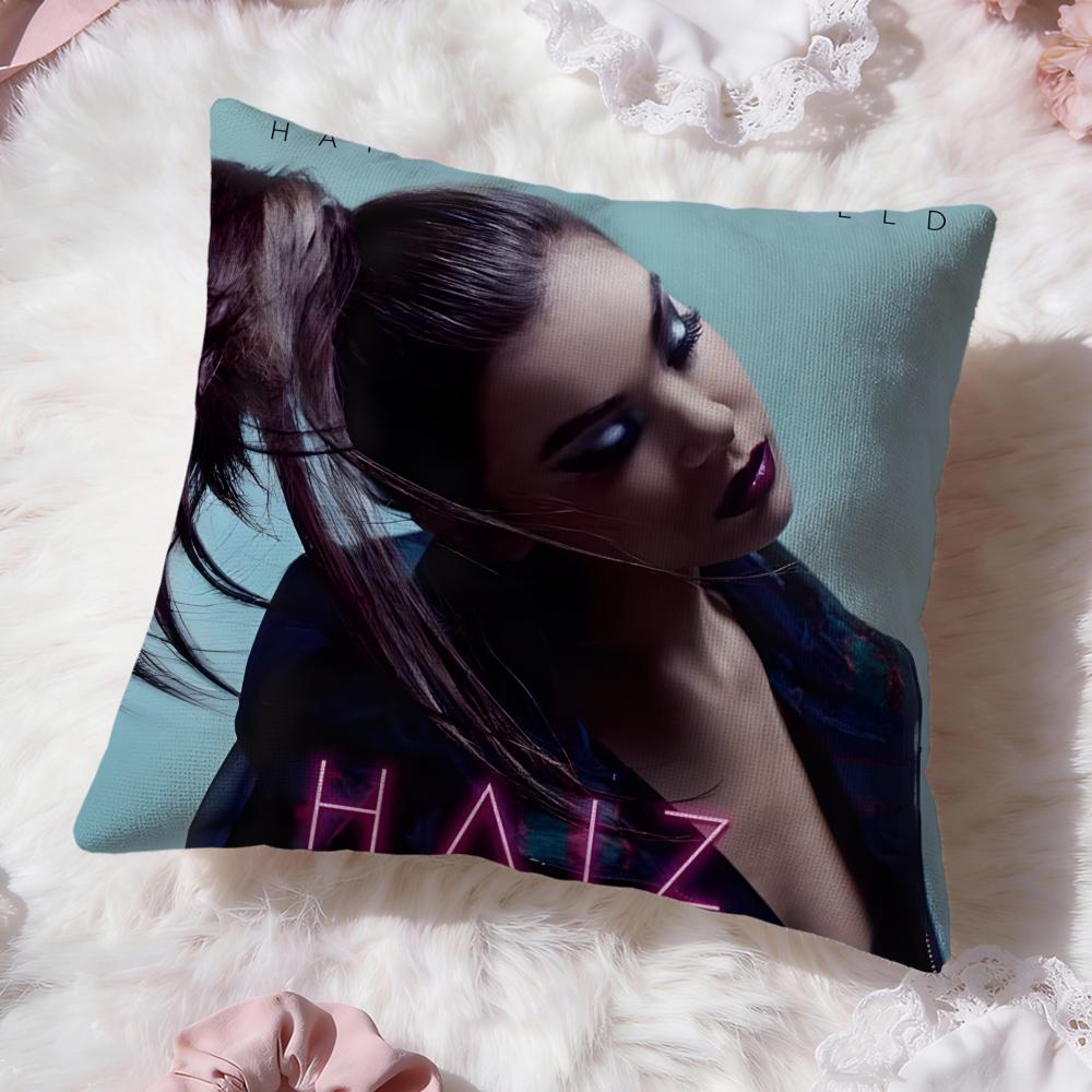 h-Hailee Steinfeld Cushion Cover Premium Comfort Reversible Pillow Cove -Two In One Design for Any Room & Car Interior
