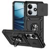 Capa For Xiaomi Redmi Note 14 5G Case Armor Slide Camera Lens Protector Back Cover for Redmy Note14 Shockproof Ring Stand Funda
