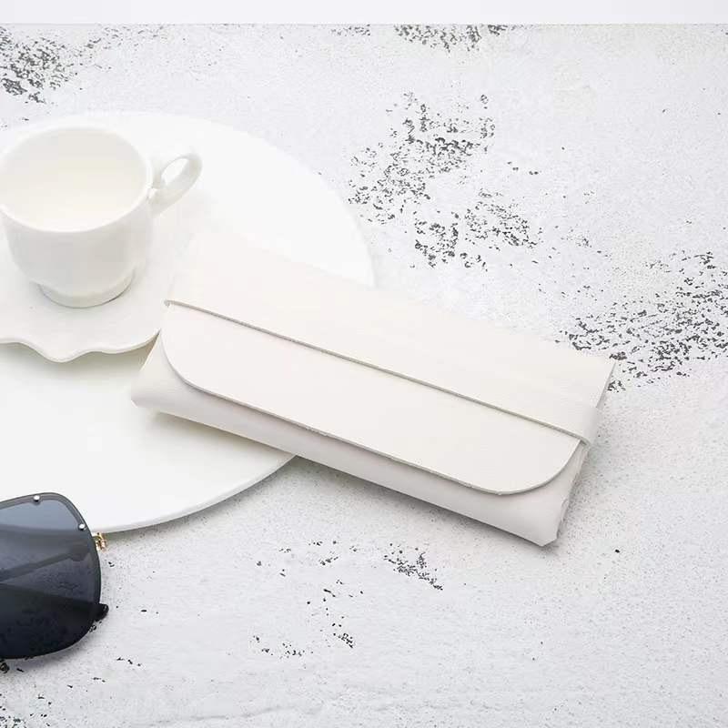 Black and White Soft and Stylish Leather Glasses Cases - Glasses Protection Bags, Travel Accessories for Men and Women