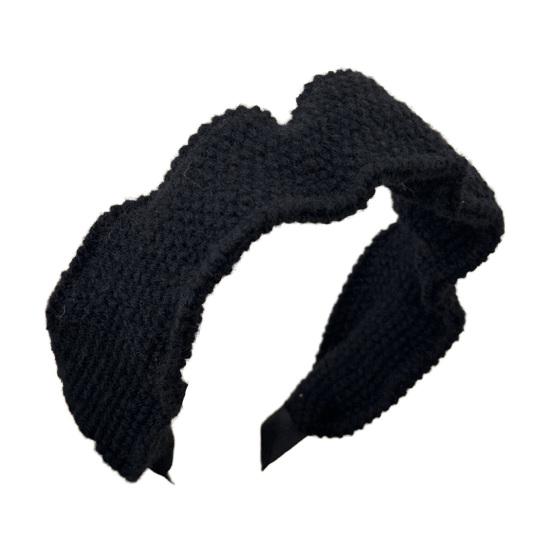 Hair Hoop Non-Pressing Design Soft Knit Headband Wide Pleated High Hair Accessory Crown Autumn Winter