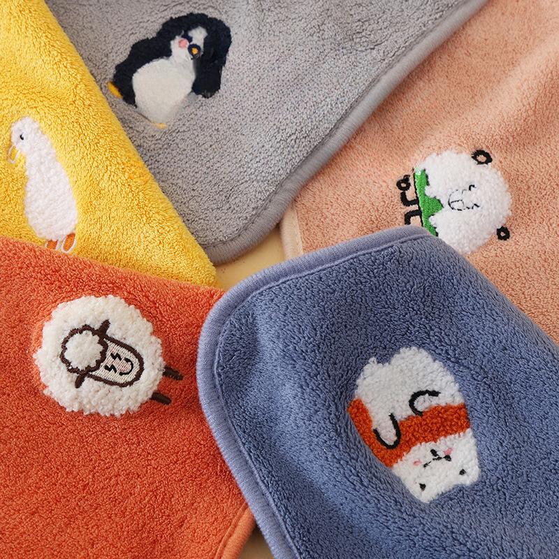 Cotton Baby Bath Towel Cute Coral Velvet Absorbent Face Hand Towel Kids Wipe Washcloth Newborn Infant Kids Shower Towel 25*50cm