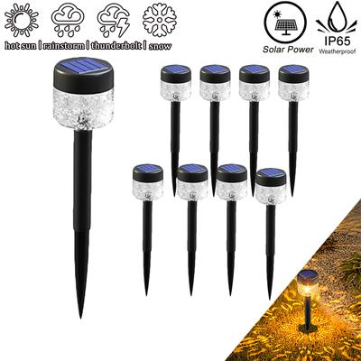8pcs Solar Outdoor Lights Garden Lamp Solar Powered Waterproof Landscape Path Outdoor for Yard Backyard Lawn Patio Decorative