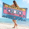 Retro Cassette Music Tape Towel Microfiber Beach Towel Absorbent Quick Dry Soft Yoga Swimming Resort Mountain Climbing Towel