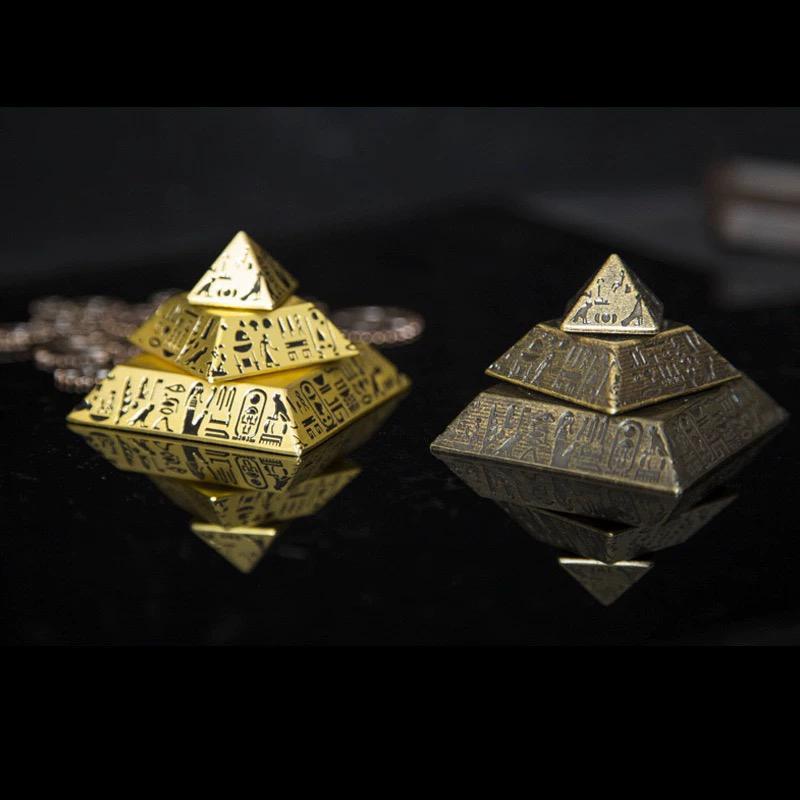 Pyramid Fingertip Gyroscope  Desktop Toy Ancient Egyptian Metal Retro Anti Anxiety Fidget Spinner For Kids Children Adutls Gifts