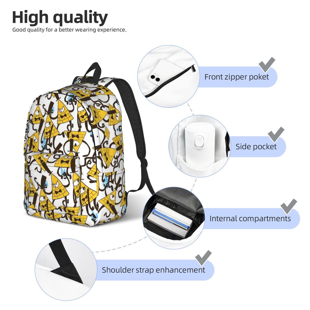 Gravitys Falls Classical Backpack with Pocket High School Work  Daypack for Men Women College Shoulder Bag
