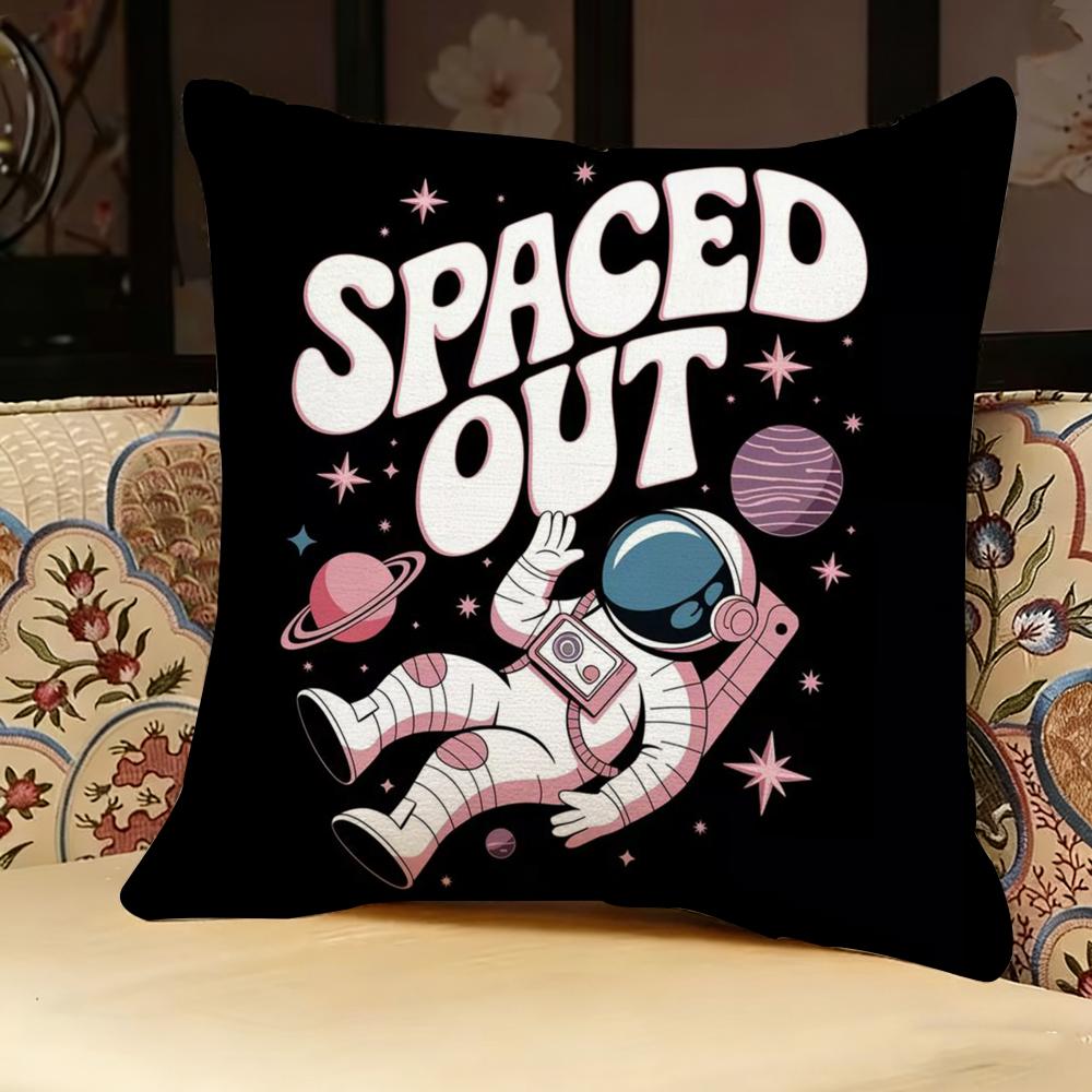 Cartoon Astronaut Rocket Pillow Case pillowcase, double-sided printed, sofa cushion, bedroom headboard pillow