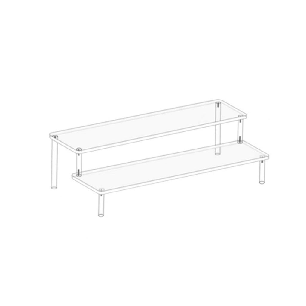 Transparent Acrylic Display Stand Pottery Storage Rack - Doll Clay Figurine Ladder Shelf for Makeup Organization Home Store