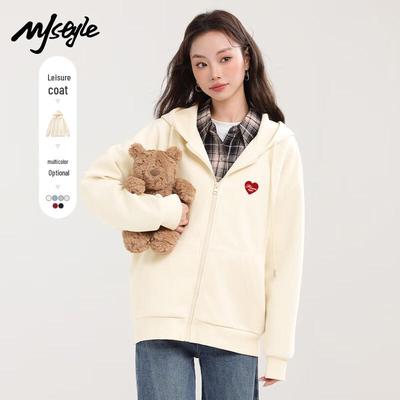 MJ STYLE Damen Kapuzen-Cardigan aus Milchseide