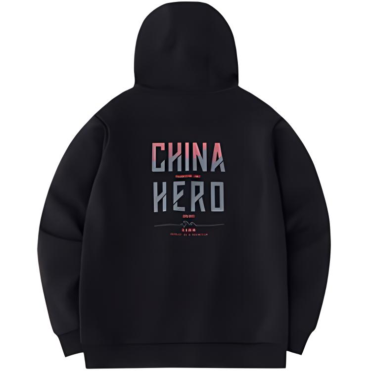 Anta Training Series Letter Sports Casual Simple Solid Color Hoodie Men Hoodies Black 152347721S-3