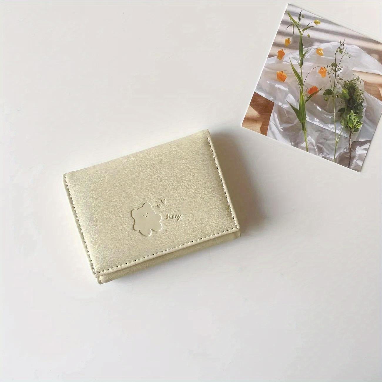 

Женские милые кошельки с медвежонком, тройные многофункциональные короткие кошельки, складные держатели для карт, портмоне, женская сумка для карт, мультяшные сумки жёлтый