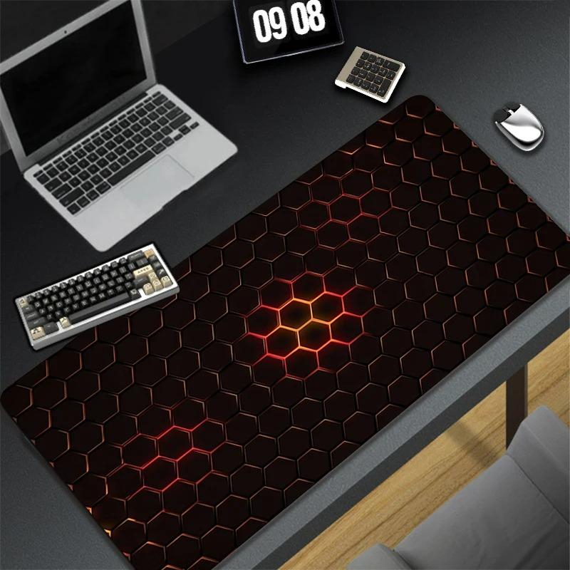 Simple Black White Checkered Mouse Pad Large Rubber Non-slip Keyboard Pad Locking Edge Office Computer Laptop Gaming Accessories