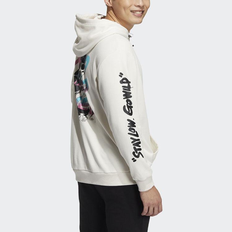 Adidas Neo Radio Graffiti Print Long Sleeve Hoodie Men Hoodie Beige HG9044