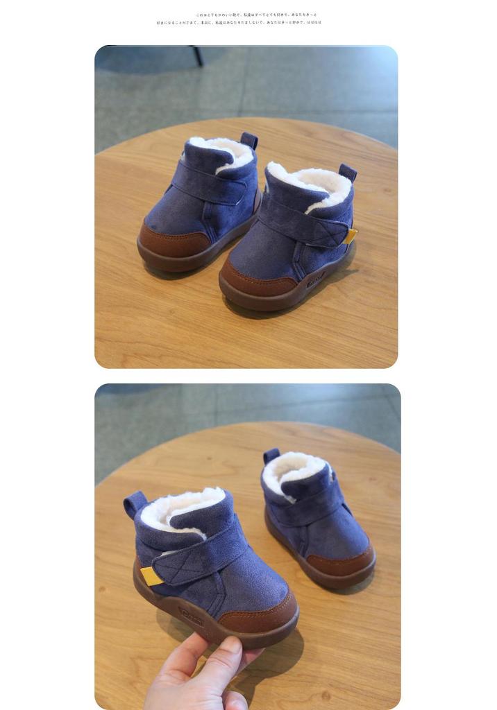 Winter-Kleinkindstiefel mit Samtfutter (Alter 1-4) - Weiche Sohle, Rutschfest, Baumwoll-Schneestiefel für Jungen & Mädchen