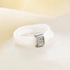 8MM Double Row Diamond-set Black and White Ceramic Three-ring Cross-diamond-set Ring for Couples