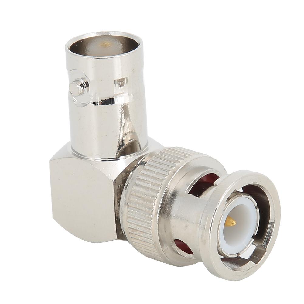 4pcs BNC Male To BNC Female Right Angle Elbow Adapter Connector 50 Ohms Brass Connector