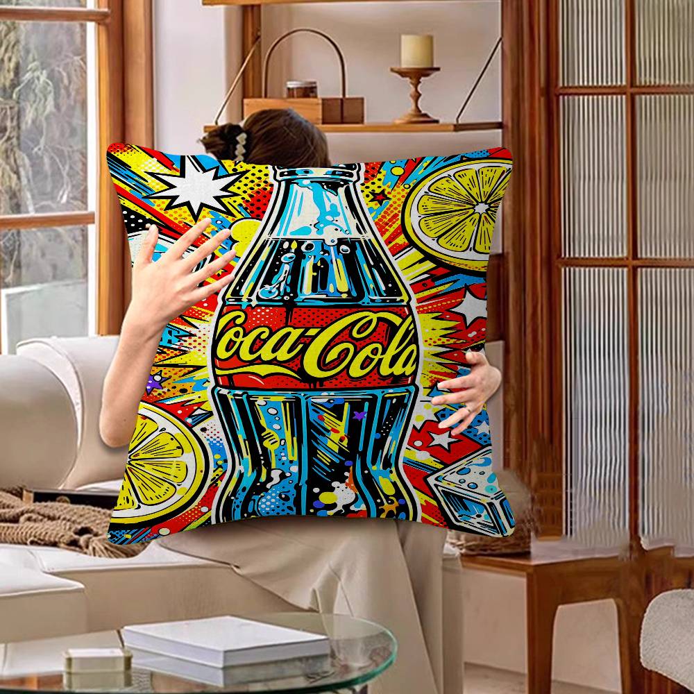 Cocacola Vintage Personalized Pillow Cover Kids Bedroom Wild Party Decor Pillowcase Kid Birthday Shower Gift