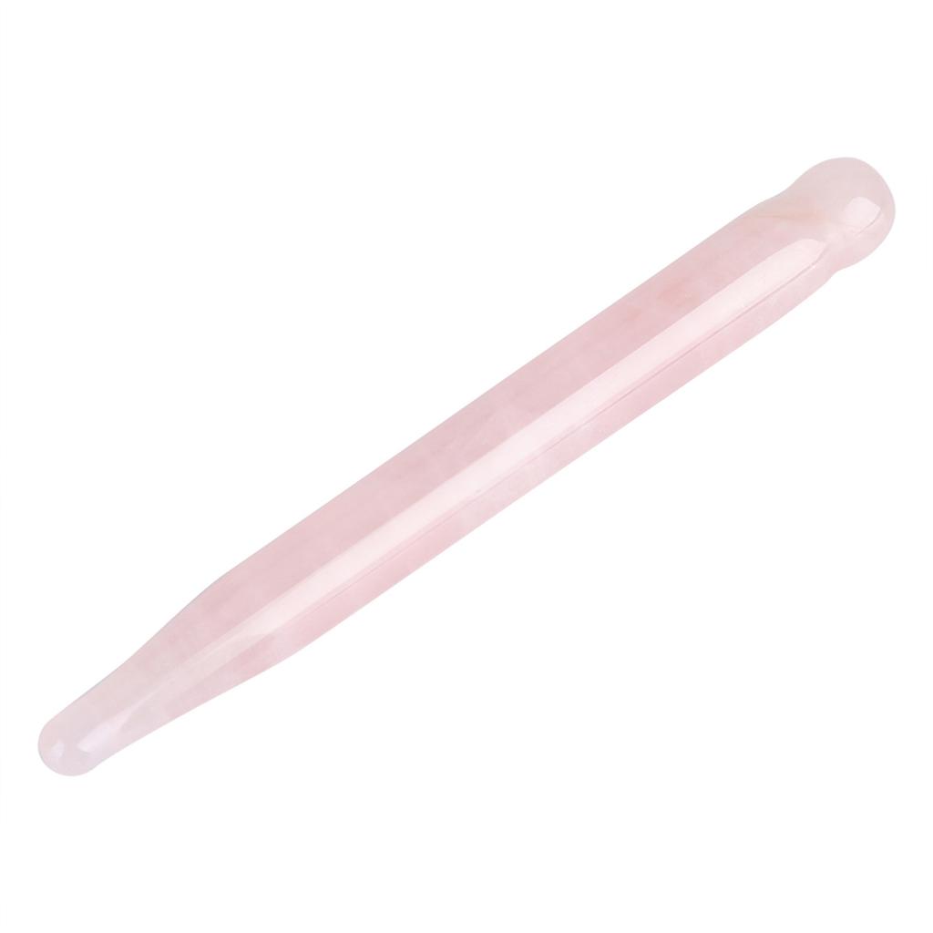 1PC Natural Stone Carving Polished Massage Health Relaxation   Stick(Pink Quartz)