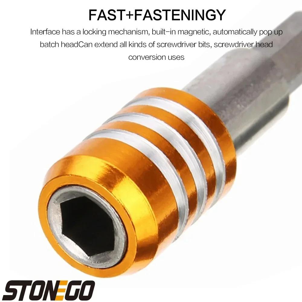 Xiaomi Stainless Steel Extension Rod 60 100 150 mm Yellow Three Slot One Quarter Inch Quick Change Tool Accessory for Drill Power Tools