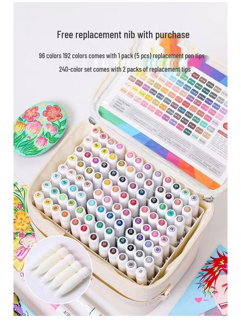 Blue Fruit 240-Color Liquid Ink Acrylic Marker Set for Kids' DIY Painting & Art Projects