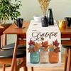Rustic Farmhouse Table Leaf Pattern Fall Pumpkin Harvest Runner Runner Thanksgiving And Maple Linen Decor