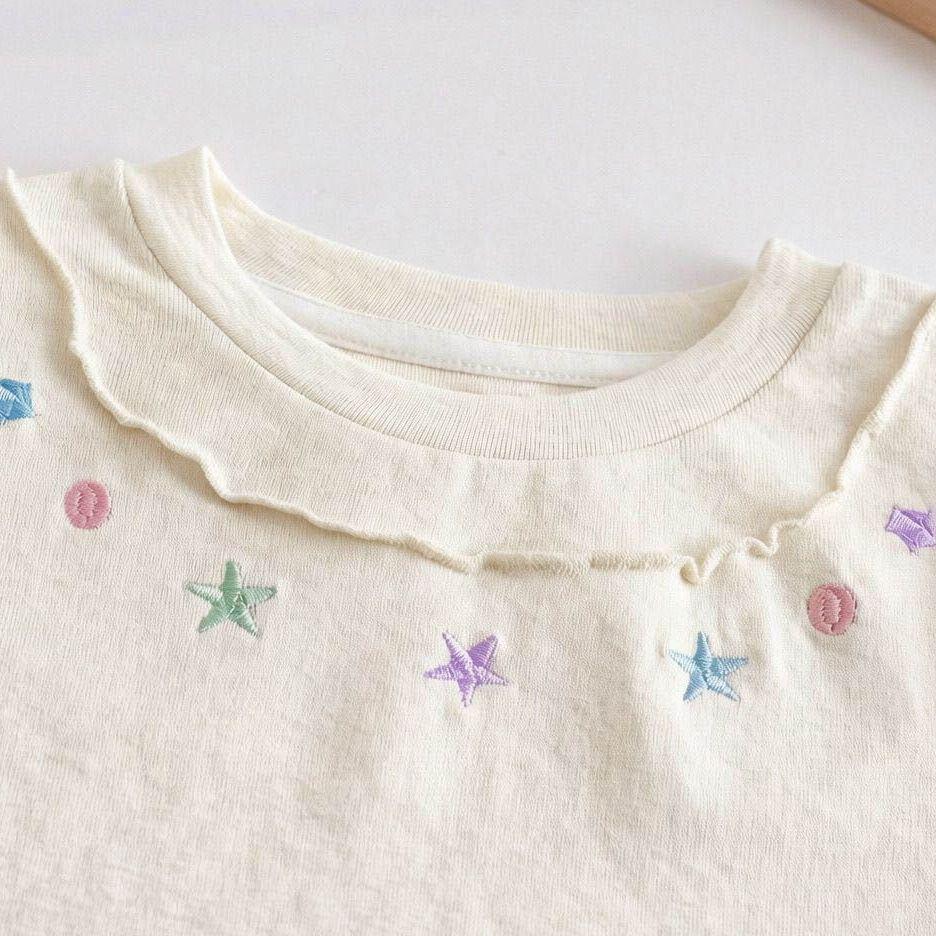 Baby Girls' Summer Short-Sleeve T-Shirt, Sweet Round Neck, Stylish Base Layer, Light Outerwear.
