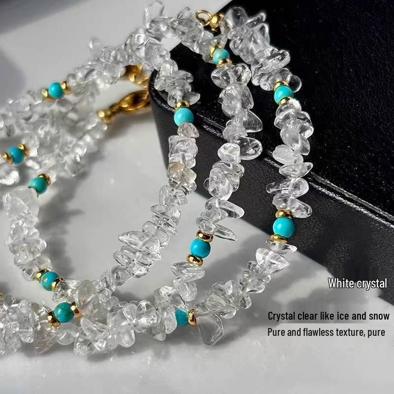 Handmade White Crystal Beaded Bracelet 2025 - Elegant Light Luxury Socialite Style
