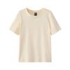 Women's Crew Neck Short Sleeve T-shirt Slim Fit Korean Style Solid Color Basic Tee