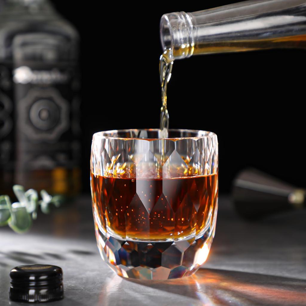 Whiskey Rocks K9 Crystal Handcrafted by Cut for Shochu and Birthday Wooden Box Included Glass, Glass, Glass, 300ml, Artisans, Hand-Polished, Glass,