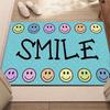 SMILE Face Patterned Floor Mat, Creative Cute Non-Slip Area Rug, Decorative Welcome Doormat for Gaming Room and Living Room