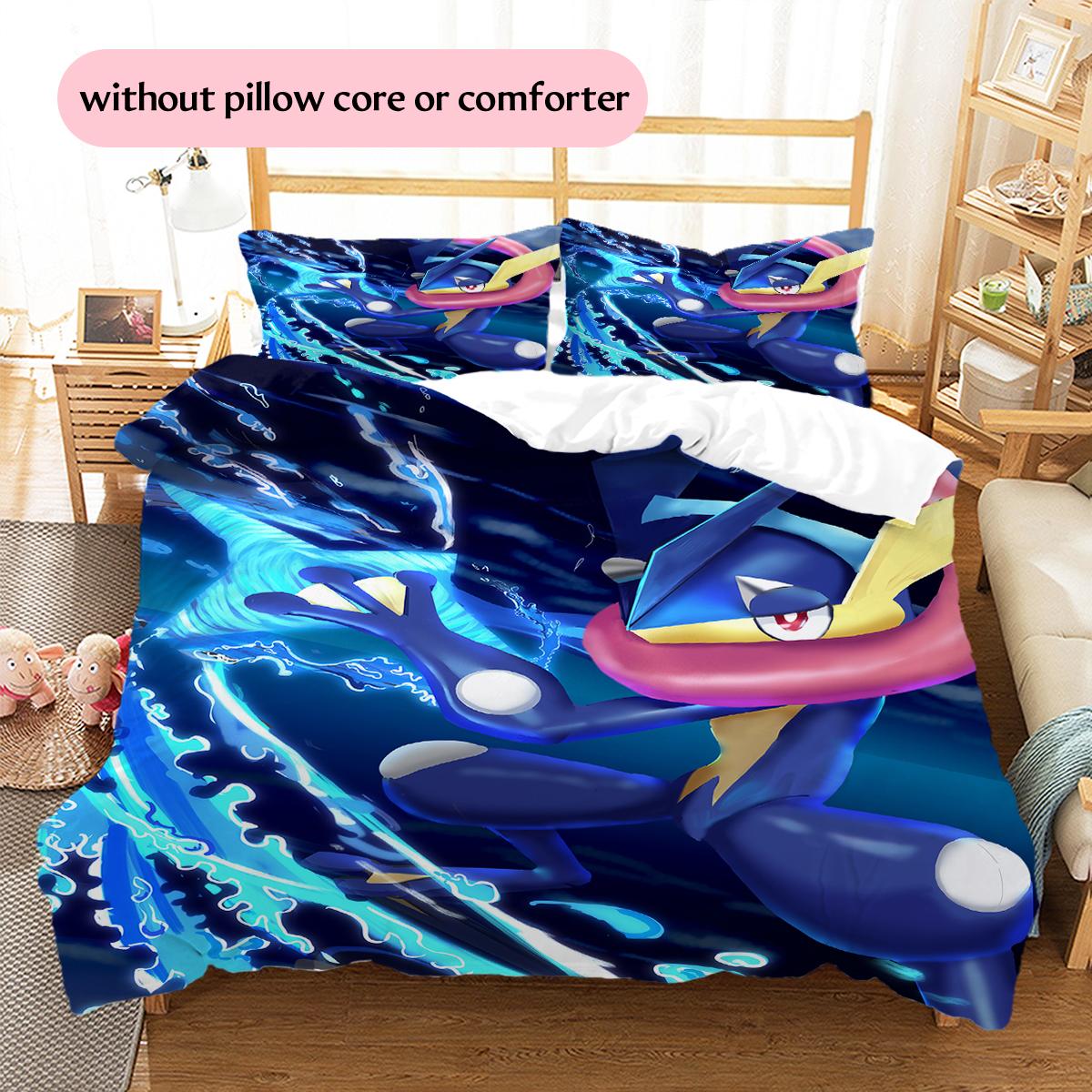 

Pokémon Pattern Bedding Home Decoration Birthday Gift (1 * duvet cover + 2 * pillowcase, without core) 135x200cm