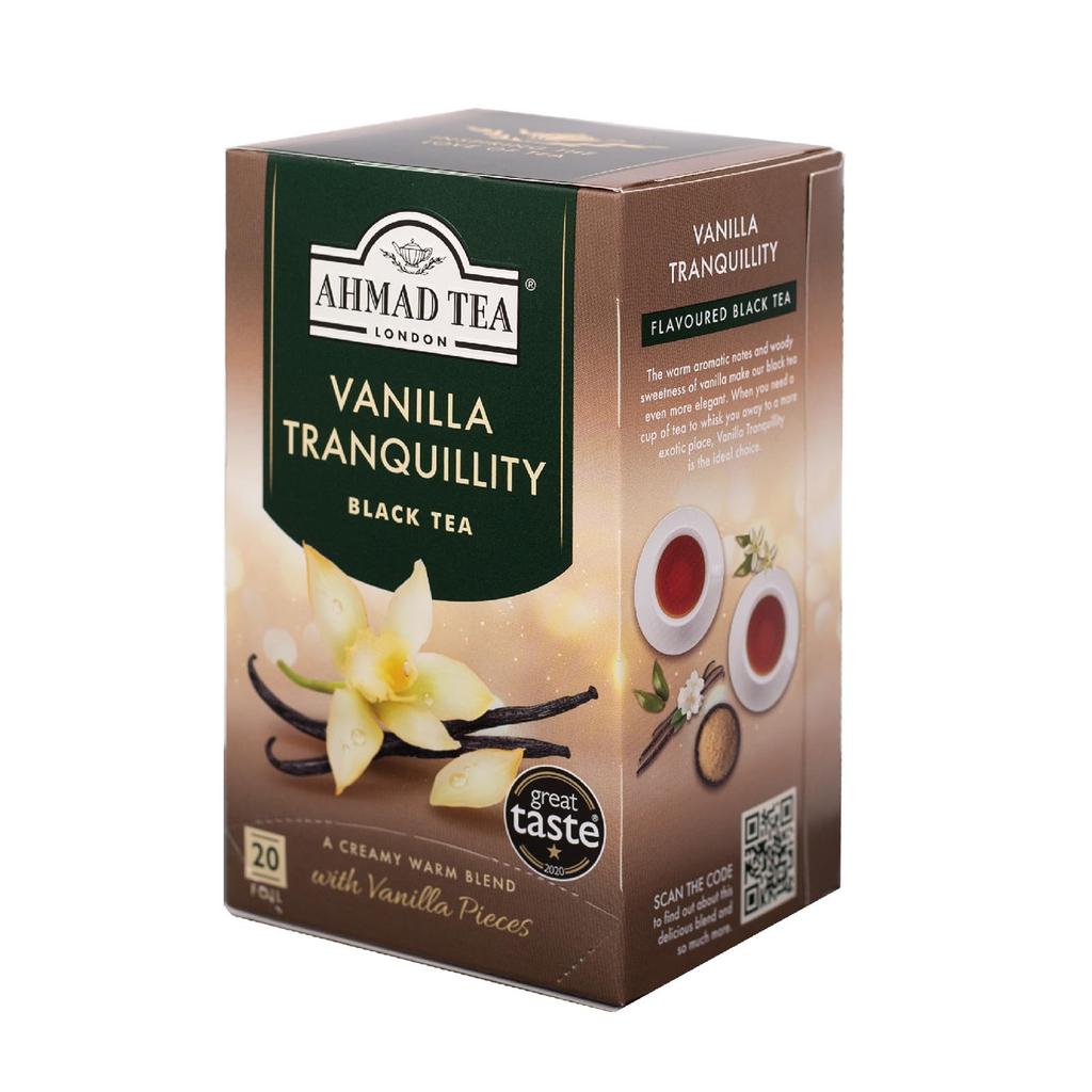 AHMAD TEA Vanilla Tea 20 Tea Bags x 6 Packs Individually Bags, [British Brand, Wrapped]